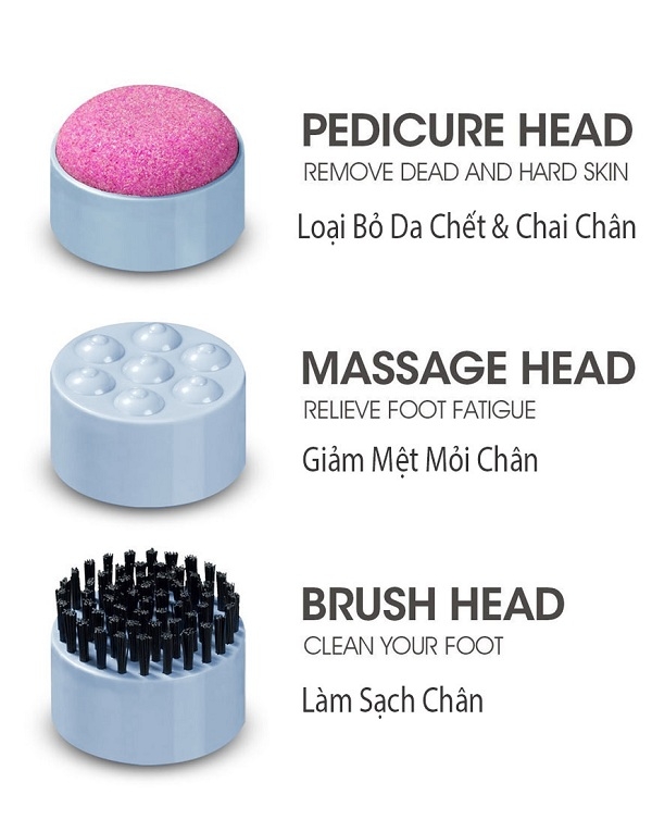 Các phụ kiện đầu massage của Bồn ngâm chân hồng ngoại Lanaform Luxury LA110415