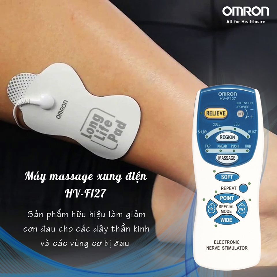 Máy massage xung điện Omron HV-F127 giảm đau dây thần kinh và căng cơ hiệu quả