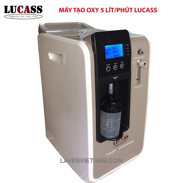 Máy tạo oxy 5 lít Lucass SZ-5BW có dòng chảy nhanh cung cấp oxy nồng độ oxy y tế ổn định