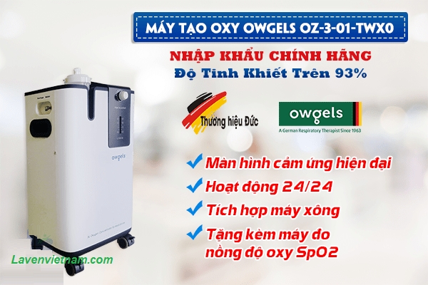 Máy tạo oxy 3 lít Owgels OZ-3-01TWX0 có kèm xông