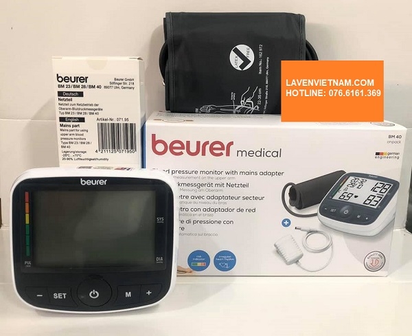 Máy đo huyết áp bắp tay Beurer BM40 là một thiết bị dễ sử dụng cho phép bạn thực hiện các phép đo chính xác trong sự thoải mái tại nhà của bạn