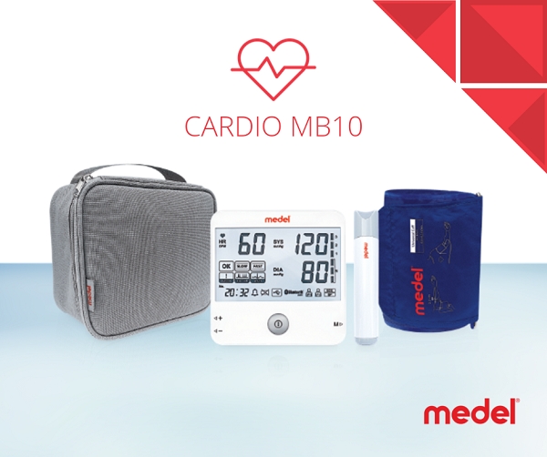 Máy đo huyết áp bắp tay Medel Cardio MB10 (Italy) bluetooth có Thiết kế đẹp, màn hình tràn viền cực lớn và điều khiển cảm ứng chạm