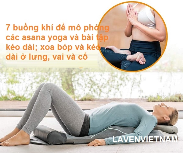 7 buồng khí để mô phỏng các asana yoga và bài tập kéo dài; xoa bóp và kéo dài ở lưng, vai và cổ