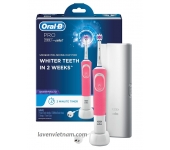 Bàn chải đánh răng điện Oral B Pro 100 3D White màu hồng