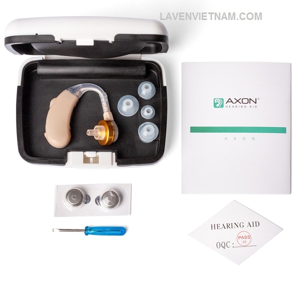 Trọn bộ sản phẩm Máy trợ thính không dây Axon E103