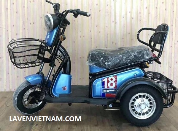 Xe điện 3 bánh X3-LV1 cho người già, người khuyết tật chân màu xanh