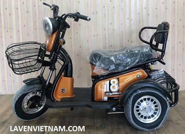 Xe điện 3 bánh X3-LV1 cho người già, người khuyết tật chân màu cam