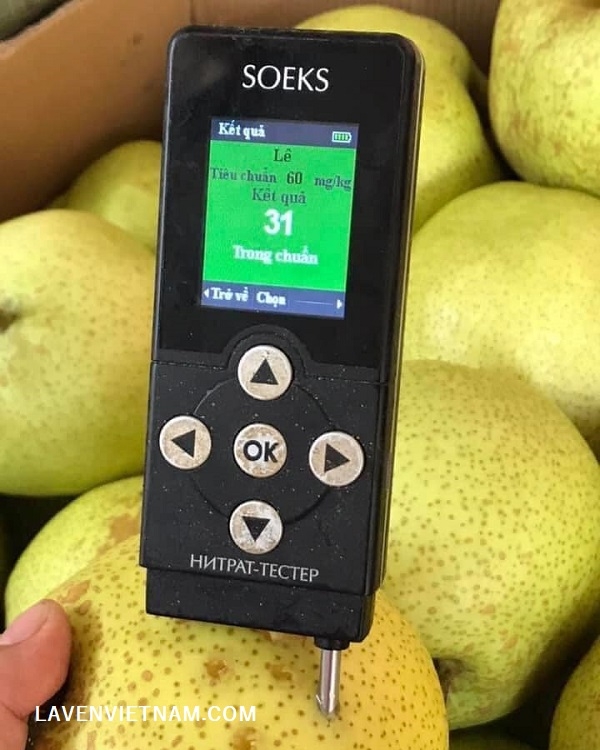 Kiểm tra chất lượng thực phẩm từ trái cây Lê bằng máy đo dư lượng nitrat