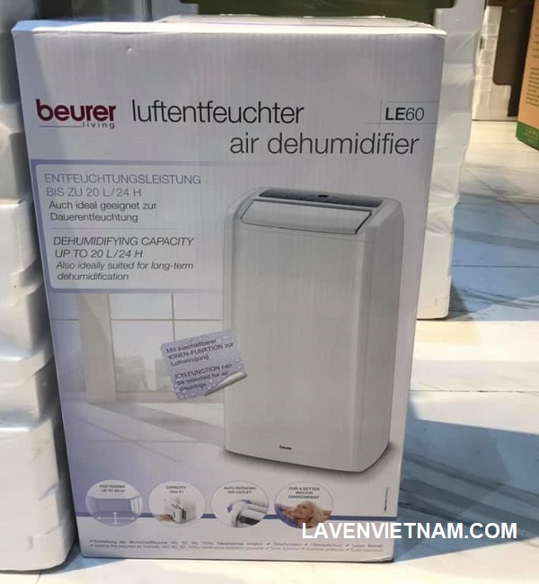 máy hút ẩm Beurer LE60 sẽ hiển thị chi tiết tình trạng hoạt động và cảnh báo đến người dùng