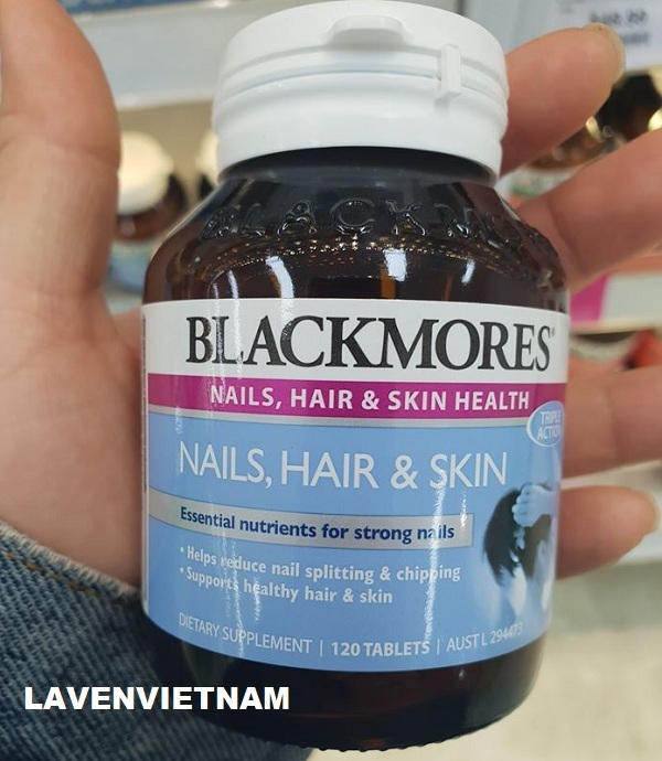 Viên uống đẹp da móng tóc Blackmores Nail Hair Skin 120 viên