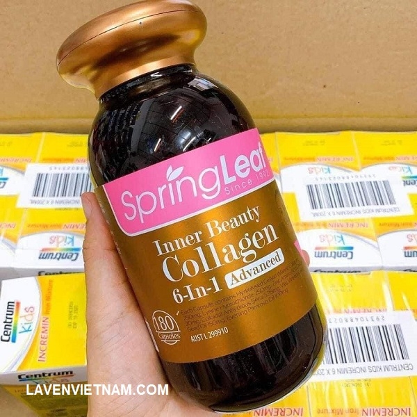 Viên uống Collagen 6 in 1 Spring Leaf Inner Beauty chính hãng của Úc